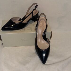 Naturalizer Mila 7 1/2 W Black Patent Slingback Heels